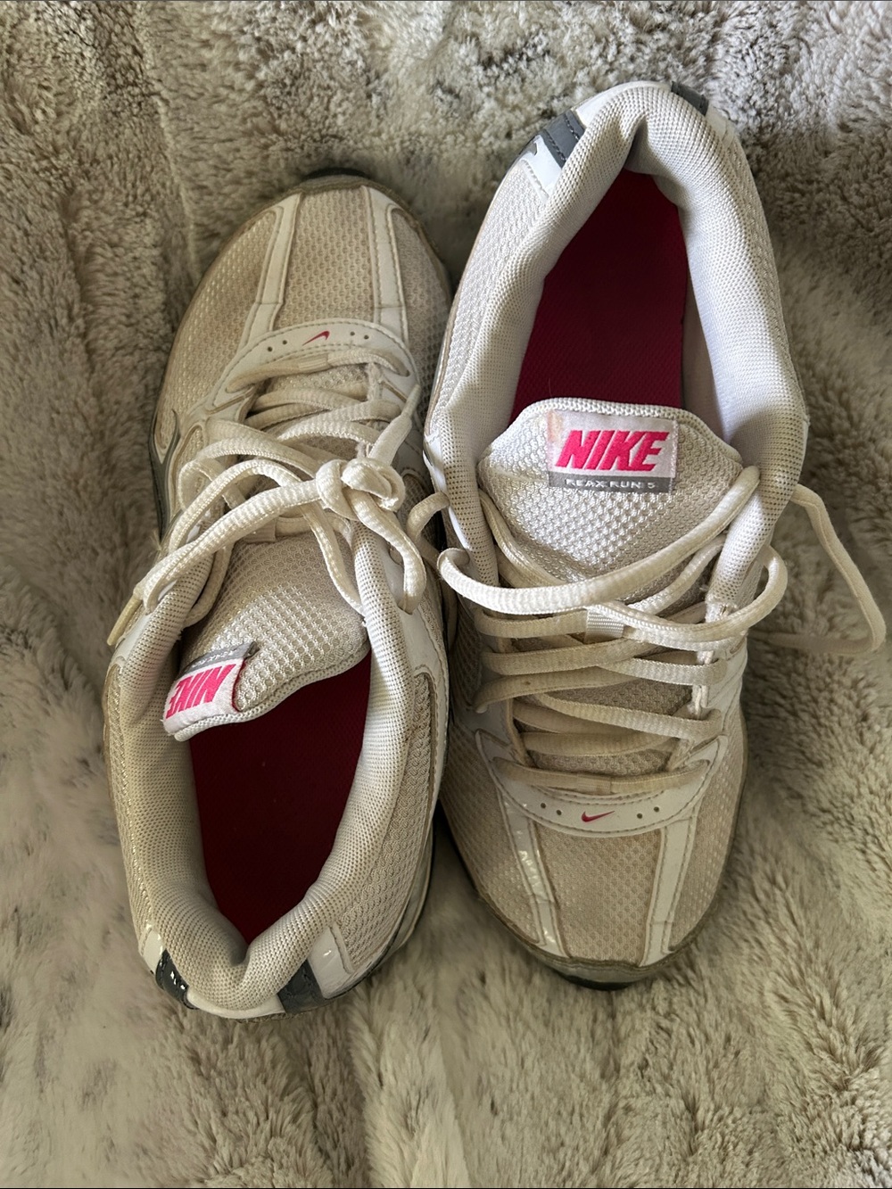 Nike Women's White and Pink Sneakers